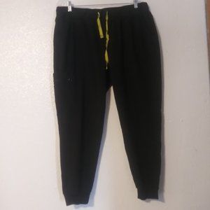 Mint Stretch women's XXL black and yellow scrub pants